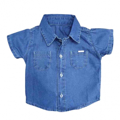 Camisa Jeans Azul Marinho Infantil