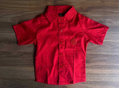 Camisa Manga Curta Vermelha Infantil