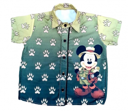 Camisa Mickey Safari Musgo Infantil