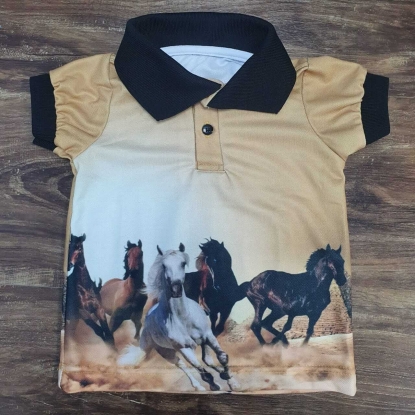 Camisa Polo Cavalos Infantil