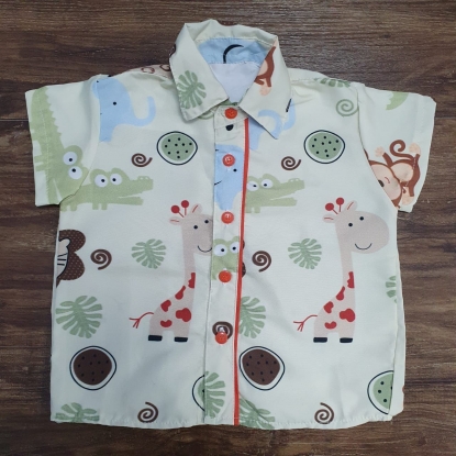 Camisa Safari Bege Infantil