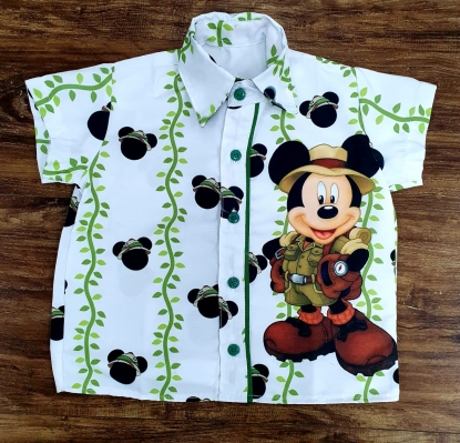 Camisa Mickey Safari Branca Infantil