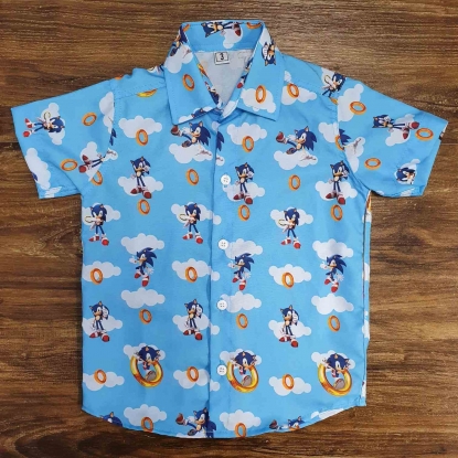 Camisa Sonic Azul Infantil