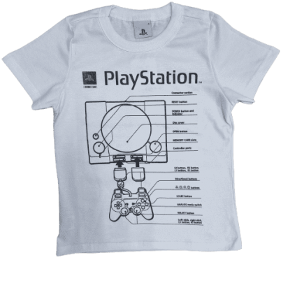 Camiseta Branca Playstation Infantil