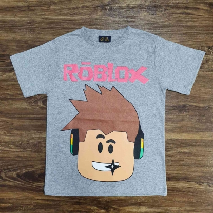 Camiseta Cinza Rôblox Infantil