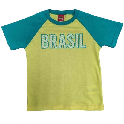 Camiseta Copa do Mundo Seleção Brasileira Amarela Infantil