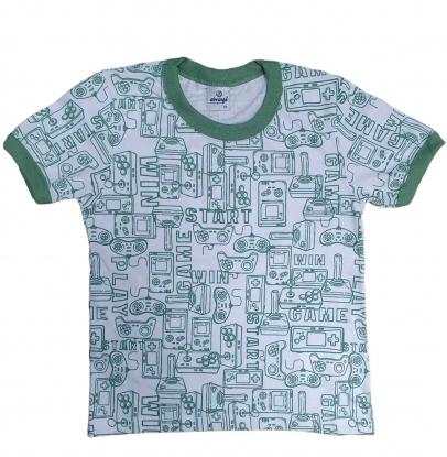 Camiseta Game Start Verde Infantil