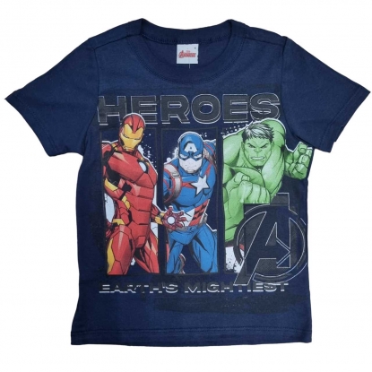 Camiseta Heroes Azul Marinha Infantil Vingadores