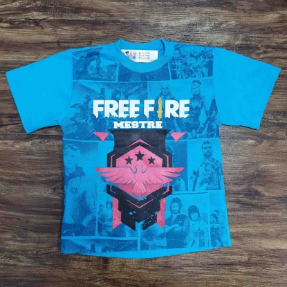 Camiseta Infantil Azul Free Fire