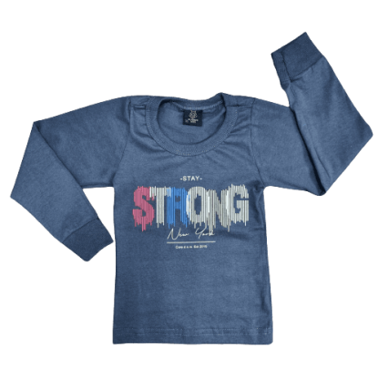 Camiseta Longa Strong Cinza Chumbo Infantil