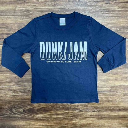 Camiseta Manga Longa Dunk Jam Azul Infantil