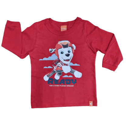 Camiseta Manga Longa Patrulha Canina Ready Infantil