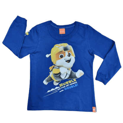 Camiseta Manga Longa Patrulha Canina Rubble Infantil