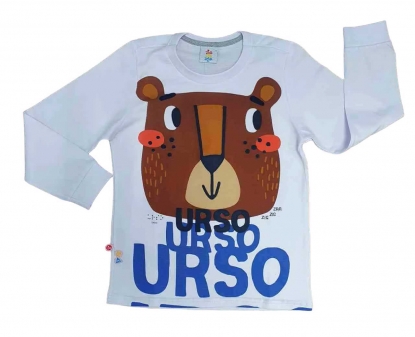 Camiseta Manga Longa Urso Infantil