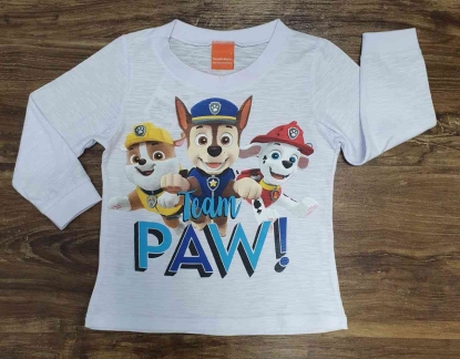 Camiseta Longa Branca Team Patrulha Canina Infantil