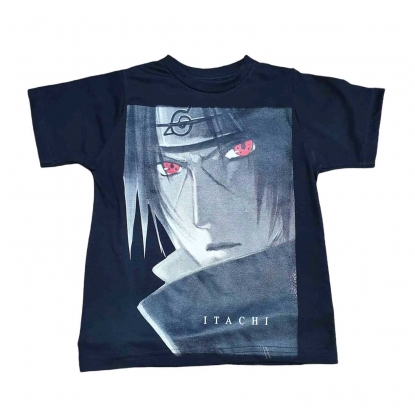 Camiseta Preta Naruto Itachi Infantil