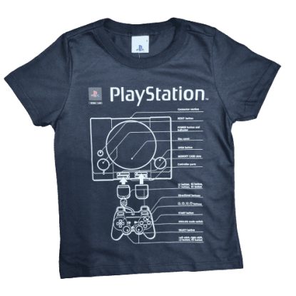 Camiseta Preta Playstation Infantil