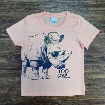 Camiseta Rinoceronte Laranja Infantil