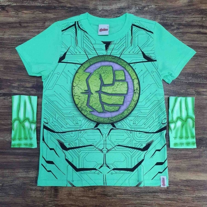 Camiseta Verde Hulk com Luva Poderes Infantil