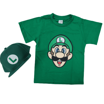 Camiseta Verde Luigi com Boné Infantil