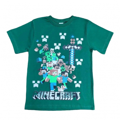 Camiseta Verde MineCraft Infantil