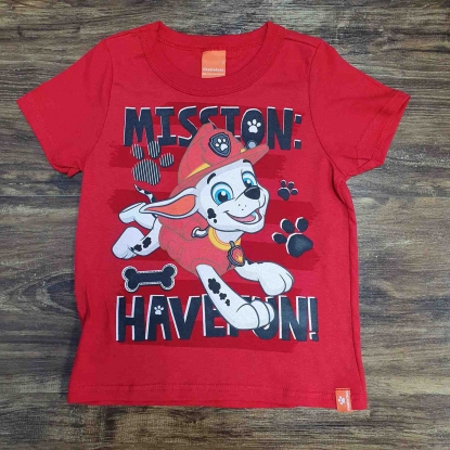 Camiseta Vermelha Patrulha Canina Infantil