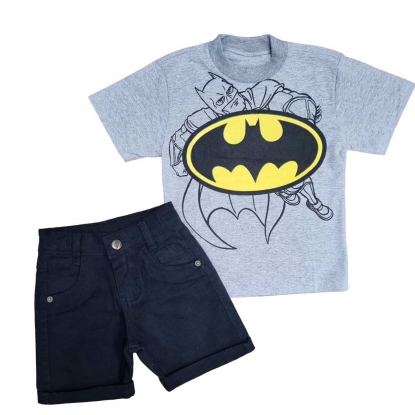Conjunto Infantil Camiseta Batman com Bermuda