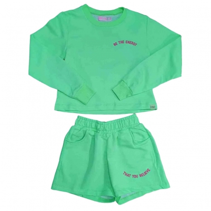 Conjunto Infantil Verde Blusa com Shorts