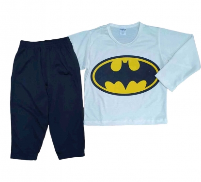 Pijama Batman com Calça Preta Infantil