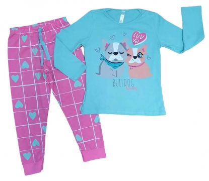 Pijama Bulldog Azul Infantil
