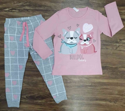 Pijama Bulldog Rosa Infantil