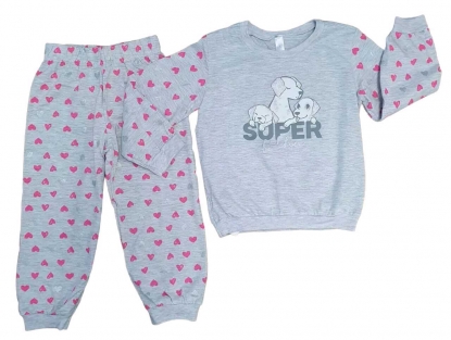 Pijama Super Filha Cinza Infantil