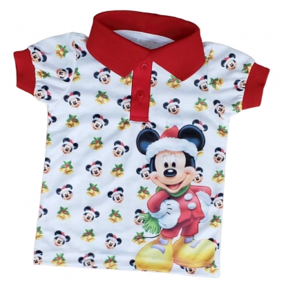 Polo Mickey Natal Infantil