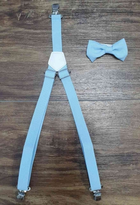Suspensório e Gravata Borboleta Azul Claro