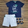 Bermuda Branca com Camiseta Sea Salt Sun Infantil