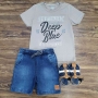 Bermuda Jeans com Camiseta Deep Blue Infantil