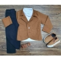 Blazer com Polo e Calça Jeans Preta Infantil