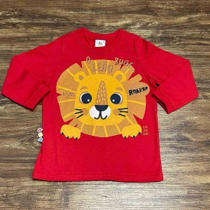 Camiseta Vermelha Leão Roar Infantil