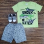 Conjunto Under Water com Camiseta Verde Infantil