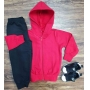 Jaqueta com Capuz Vermelha e Calça Moletom Infantil