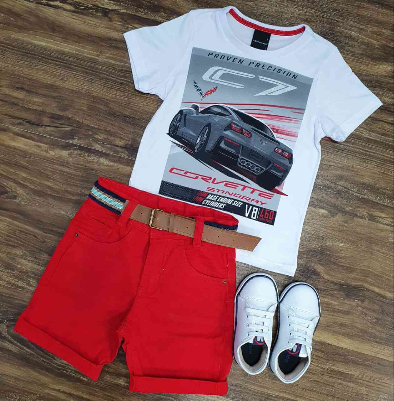Bermuda com Camiseta Corvette Infantil