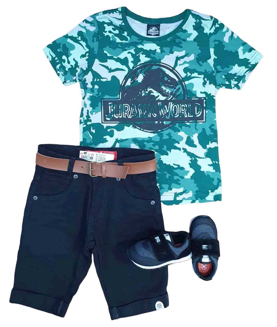 Bermuda com Camiseta Jurassic World Infantil  - Lojinha da Vivi