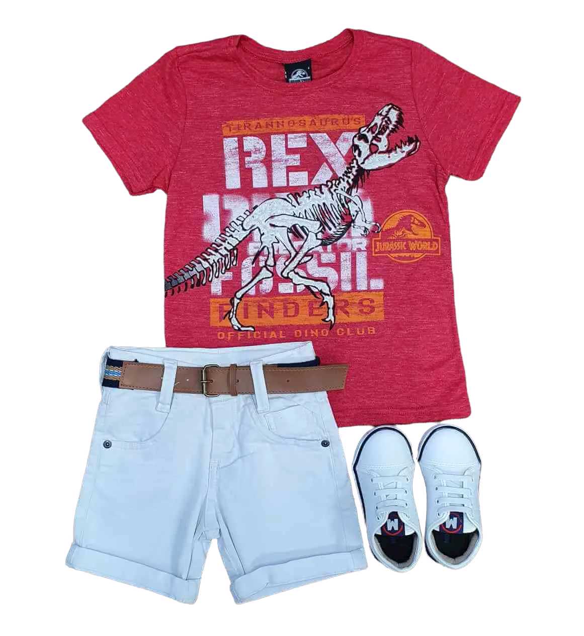 Bermuda com Camiseta Rex Infantil  - Lojinha da Vivi