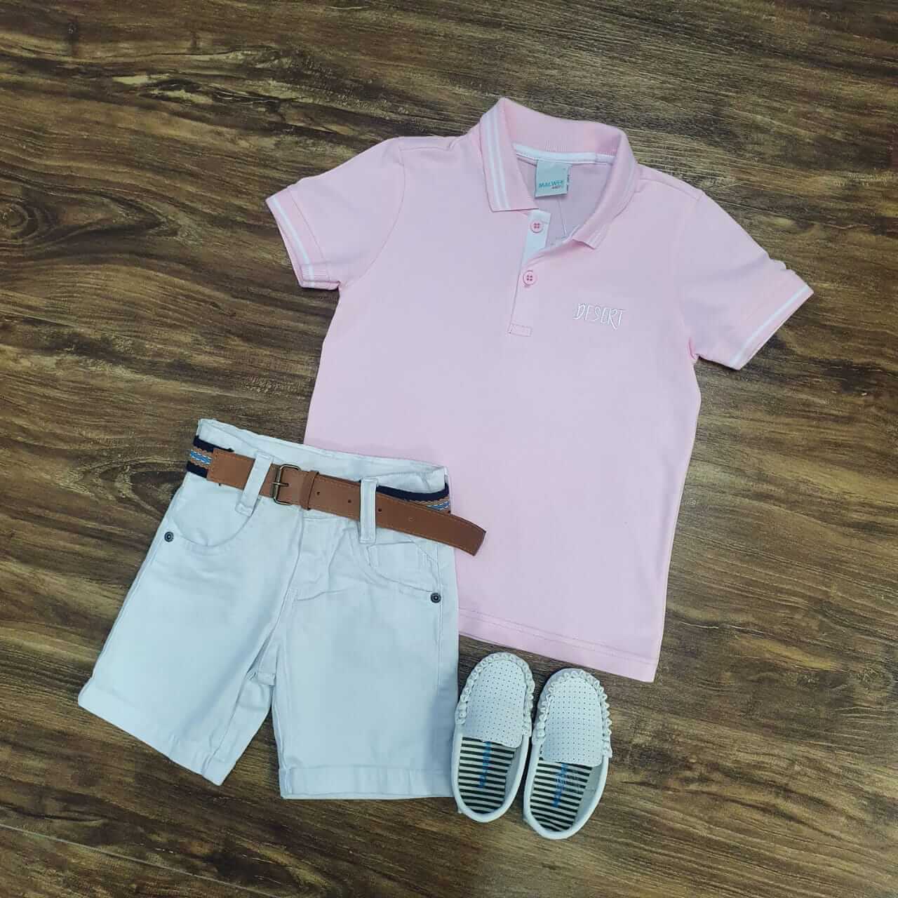 Bermuda com  Camisa Polo Infantil
