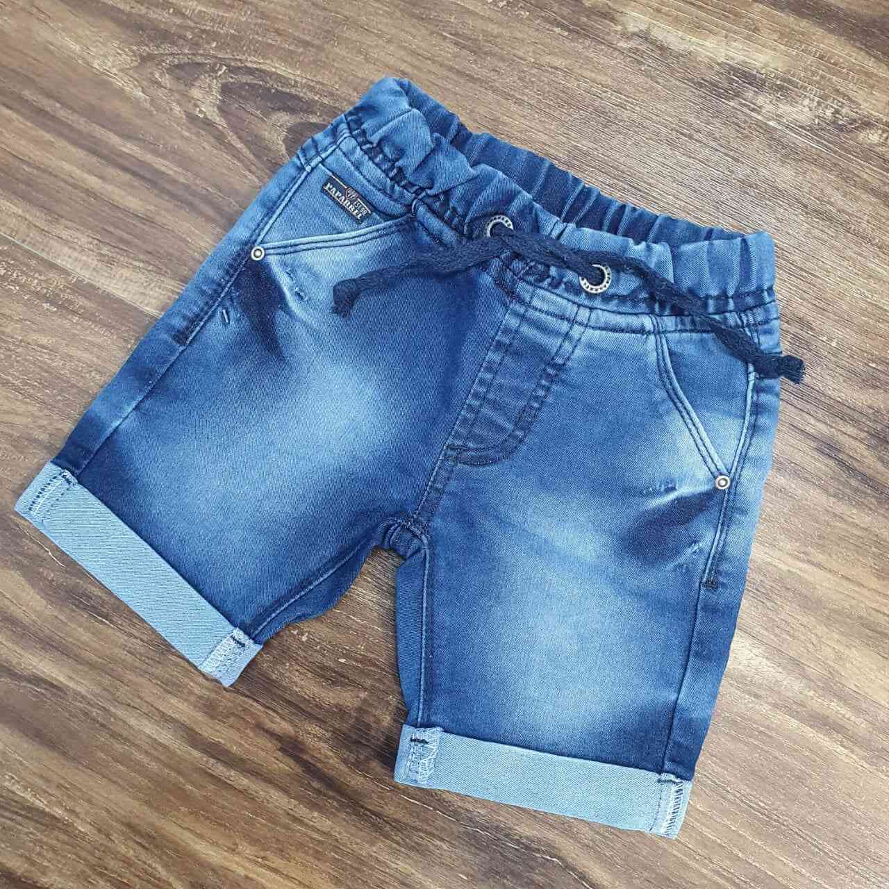 Bermuda Jeans Barra Dobrada Infantil