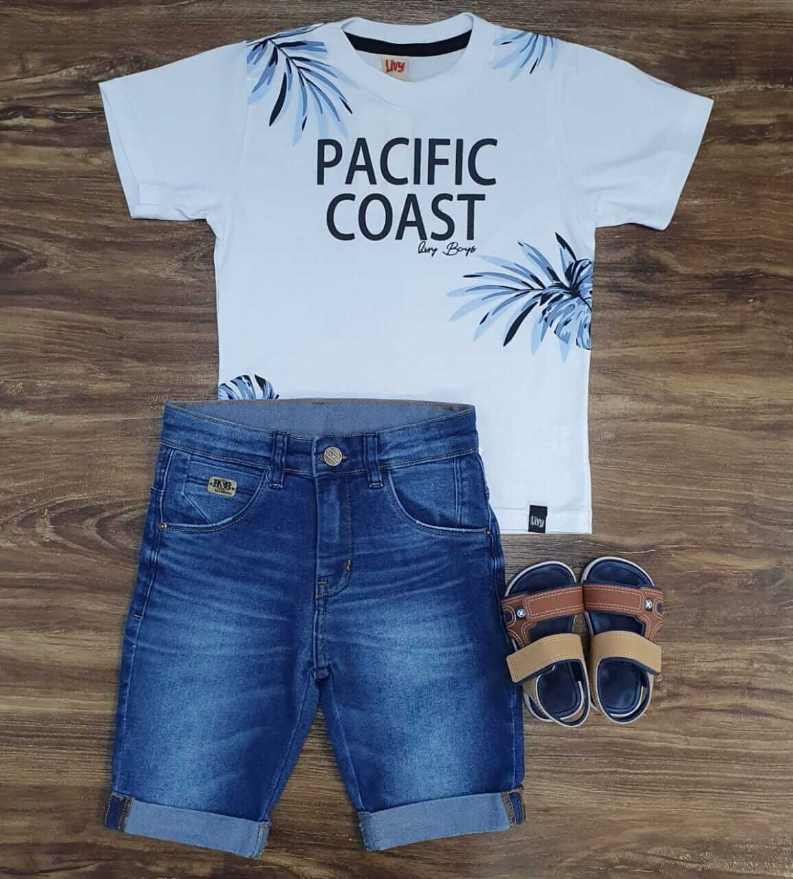 Bermuda Jeans com Camiseta Pacific Coast Infantil