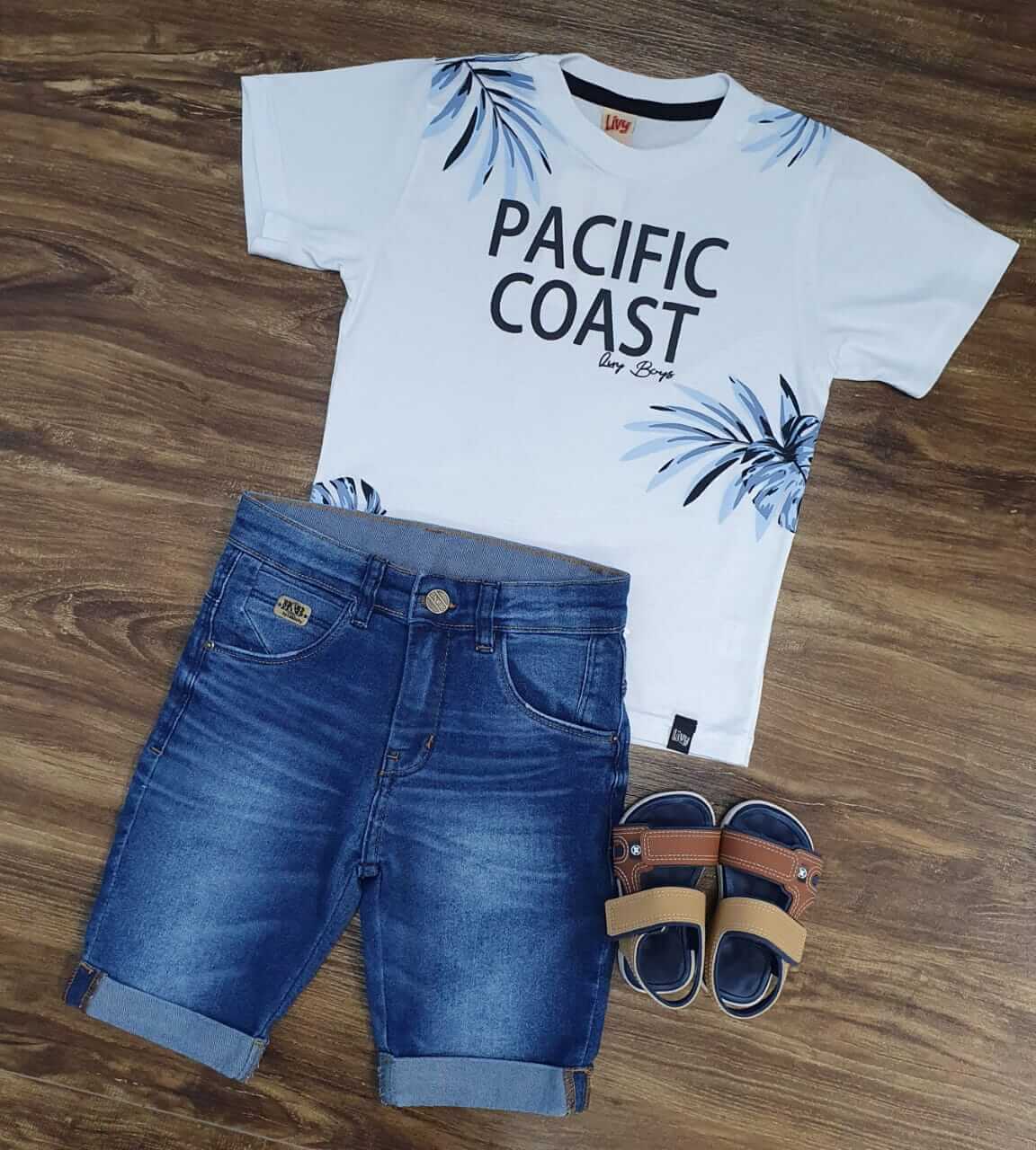 Bermuda Jeans com Camiseta Pacific Coast Infantil