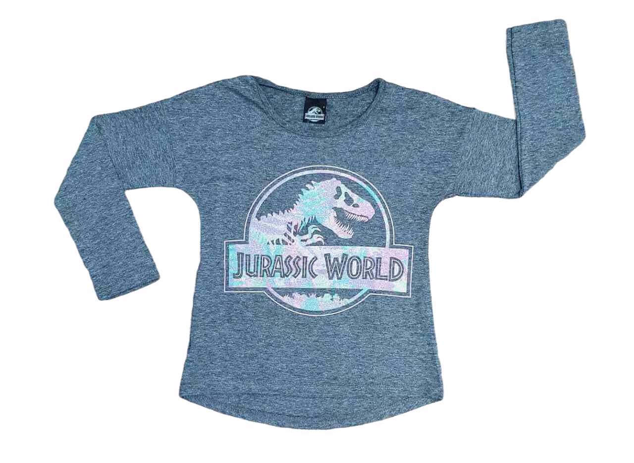Blusa Jurassic World Cinza Infantil