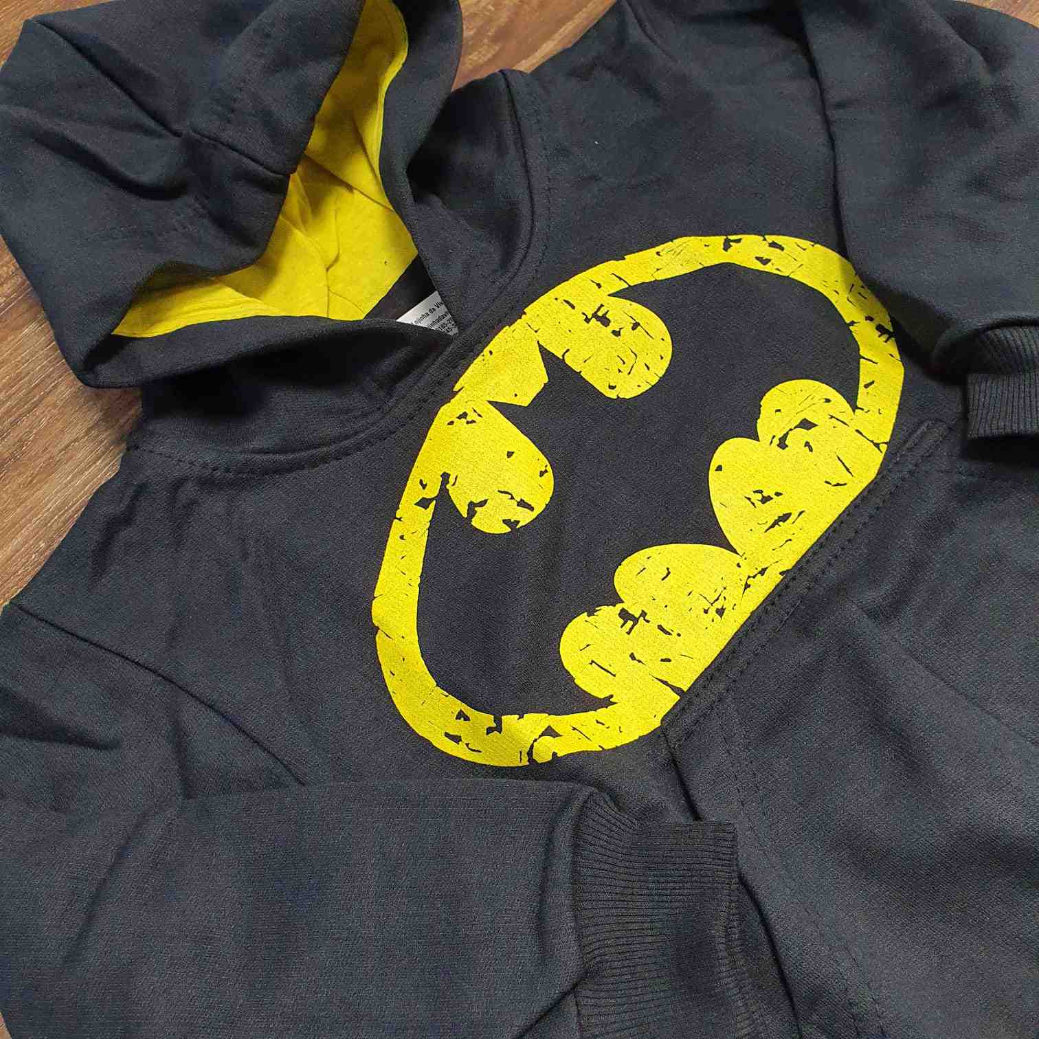 Blusa Moletom Preta Batman Infantil