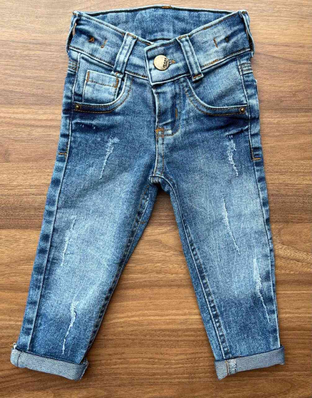 Calça Jeans com Detalhes Bebê